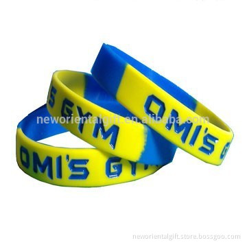 Deboss Colorfilled Silicone Bracelets Segmented filled Silicone Wristbands